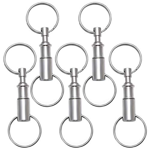 5 Pack Detachable Pull Apart Key Rings - Quick Release Keychains