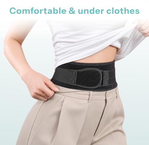 TitanGuard Ultra-Thin Back Brace for Lower Back Pain M/L 33''-43'' - Breathable, Adjustable Slim Support
