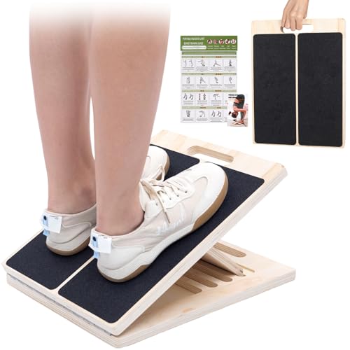 Calf Stretching Slant Board - Adjustable Wooden Incline Board