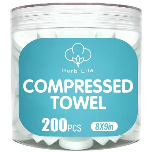 Herb Life 200 Pcs Mini Compressed Towels for Travel & Outdoor Camping