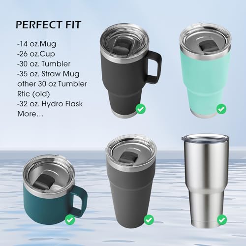 30 oz Replacement Lid for YETI Tumblers - Snug Fit, Magnetic Slider