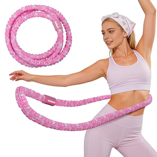 Weighted Soft Hula Hoop for Adults - Pink 3.3lb for Weight Loss