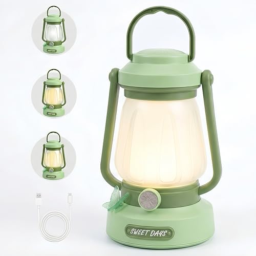 Kids Lantern with 4 Color Dimmable LED & USB-C | Green Butterfly Night Light