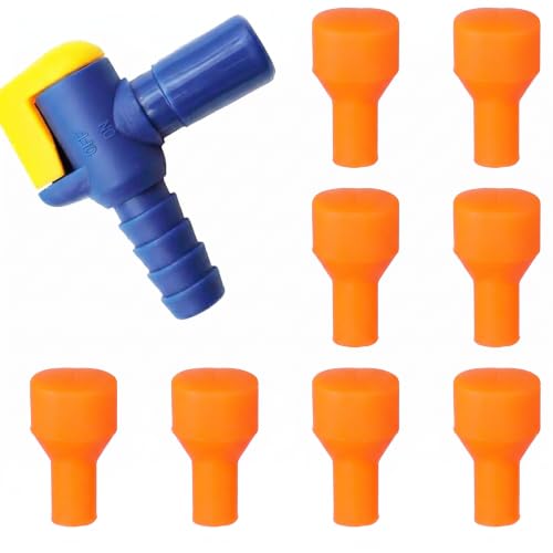 8-Piece Bite Valve Replacement Mouthpiece - Orange Hydration Bladder Accessory