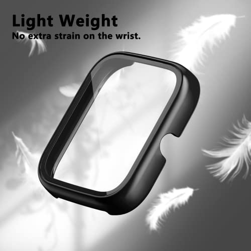Amazfit Bip 3/Bip 3 Pro Screen Protector Case - Black, 2-Pack