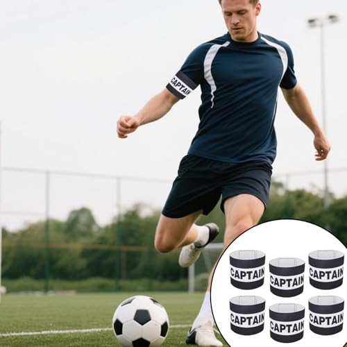 Adjustable Soccer Captain Armband - Breathable Nylon - Black, 3 Pack