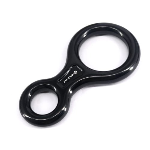 NewDoar Climbing Gear Downhill Equipment, Descender Rappel Rock Climbing Descending Belaying Equipment Rescue Figure 8 Descender Rigging Plate 35KN for Climbing Belaying and Rappeling Device(Black)