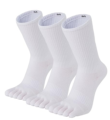 Men's Toe Socks 3 Pack Athletic Cotton Workout Wicking Socks