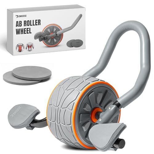 Ab Roller Wheel with Elbow Support & Knee Pads - Grey