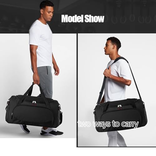 Large 50L Duffle Bag for Gym & Travel - Black with Multiple Pockets