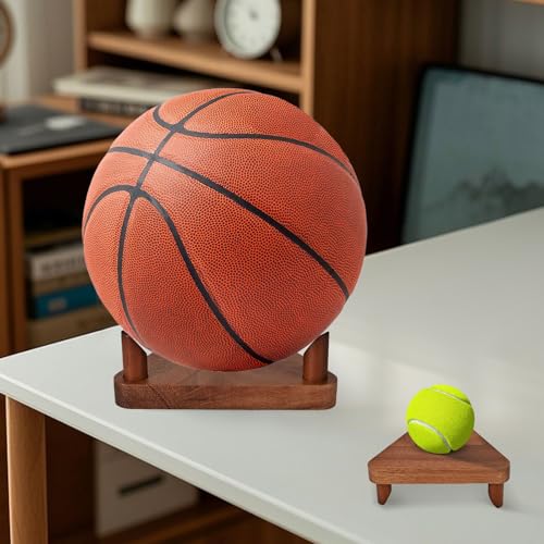 Wooden Triangle Ball Display Stand for Sports Memorabilia