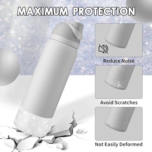 Glitter Silicone Protective Boot for Owala 32oz Water Bottle - Transparent