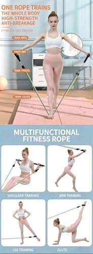 Adjustable Pilates Bar Resistance Stick - 3 Section Design for Home Workouts