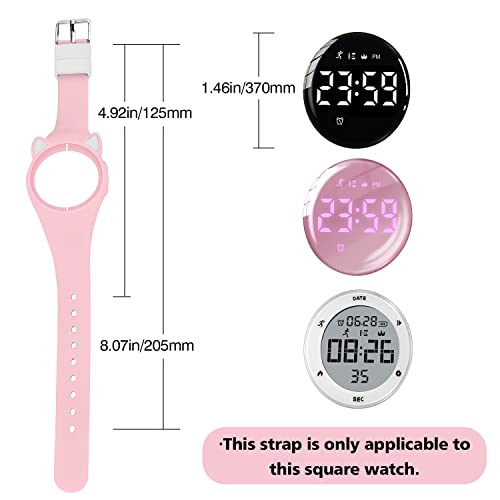 Kids Fitness Tracker Watch Silicone Bands - Adjustable Waterproof - Pink