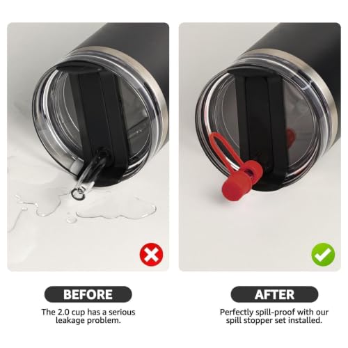 Silicone Straw Topper and Spill Stopper Set for 30oz/40oz Tumblers - Deep Red