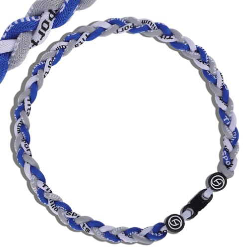 Baseball Necklaces - Premium Braided Tornado - Royal-White-Grey