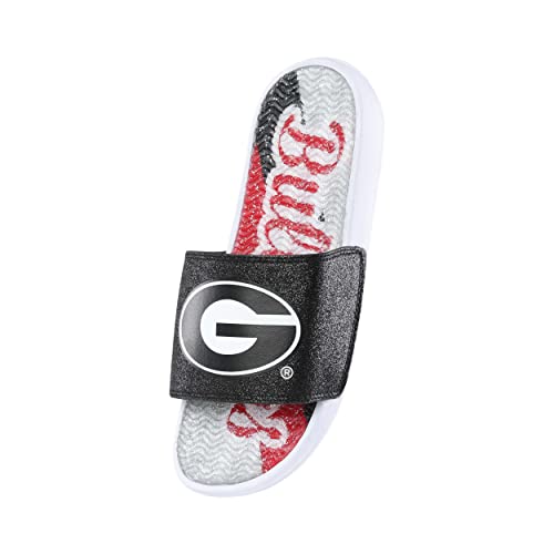 Georgia Bulldogs Women's Glitter Gel Slide Sandals - Size 9-10