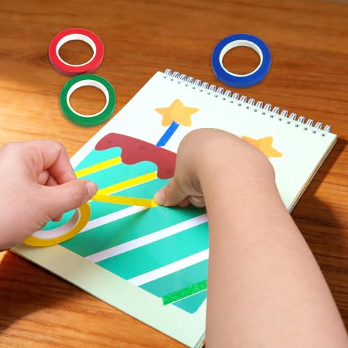 Colored Masking Tape Set - 8 Rolls for Kids' Crafts