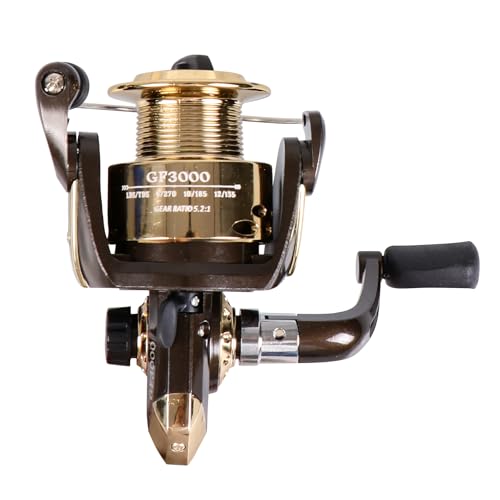 RESTCLOUD Gf5000 Spinning Fishing Reel - 3 Ball Bearings, Left/Right Retrieve, Front-Adjustable Drag
