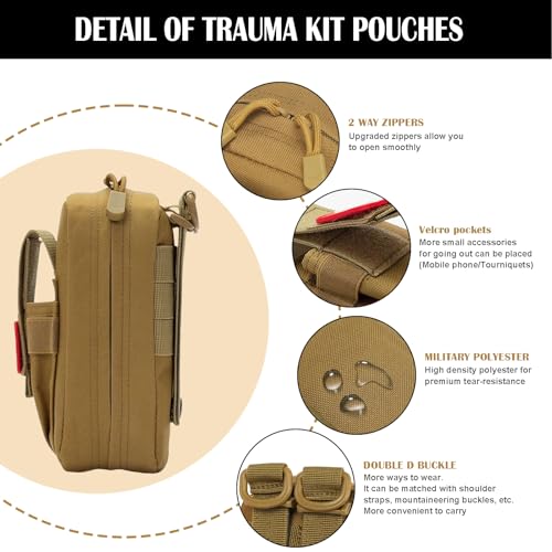 TANSOLE Small Molle First Aid Pouch Trauma Medical Bag Tactical Belt Organizer
