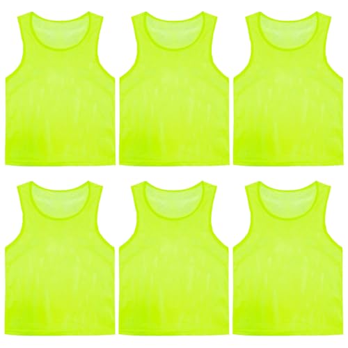 Mesh Training Bibs Set of 6 - Scrimmage Vests for Soccer & Sports