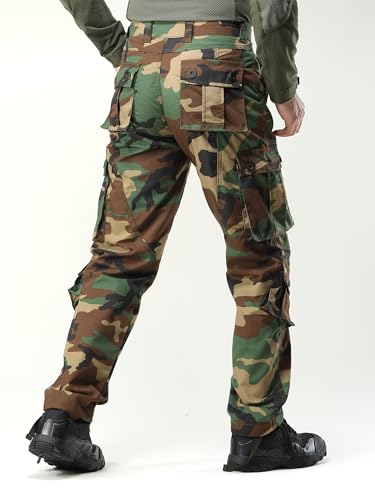 AKHIKING Men's Camo Cargo Work Pants BDU Ripstop Outdoor Trousers 07 / 34 Regular