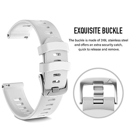 Silicone Replacement Strap for Galaxy Watch 4/5 & Garmin - White