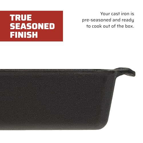 Camp Chef Black Seasoned Cast Iron Bread Pan - Durable Bakeware