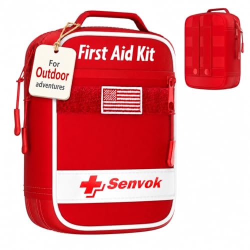 Small Car and Outdoor First Aid Kit - Color-Coded Labels, 121 pcs, Waterproof & Portable