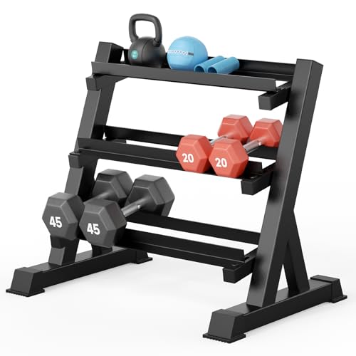 Adjustable Dumbbell Rack - Compact Weight Storage Stand - Rectangular Frame