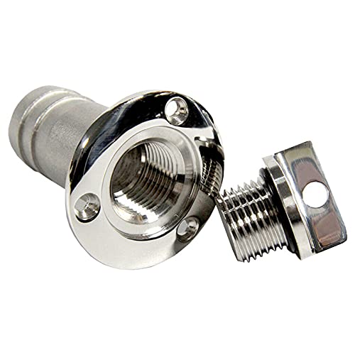 ISURE MARINE 1 Inch Stainless Steel Boat Fuel Deck Fill with Keyless Cap