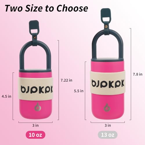 10oz Insulated Coffee Mug with Handle & Lid - Stainless Steel - Pink