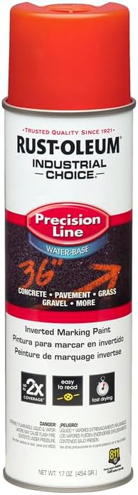 Fluorescent Orange Marking Spray Paint - Rust-Oleum 12 Pack, 17 Oz Inverted Solvent-Based