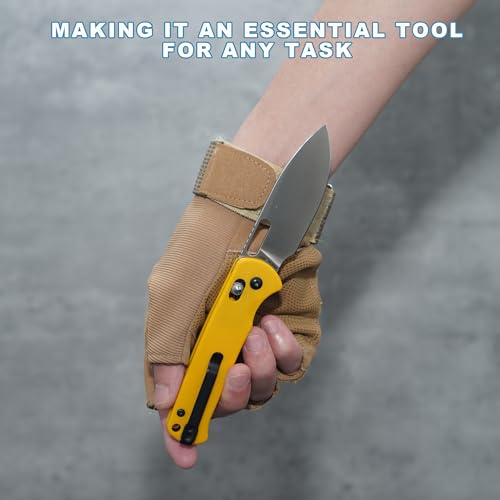 CJRB Hectare-Alt Pocket Knife Yellow 3.11'' AR-RPM9 Steel Blade, G10 Handle