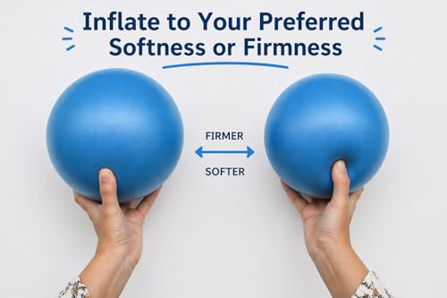 6 Inch Blue Pilates Ball with Air Pump - Small Exercise Ball