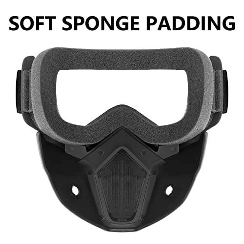 Tactical Airsoft Mask with Goggles - Black Detachable Design