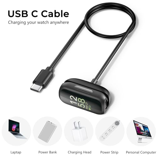 USB-C Charging Cable for Inspire 3 Smartwatch - 1.6ft Replacement Cord
