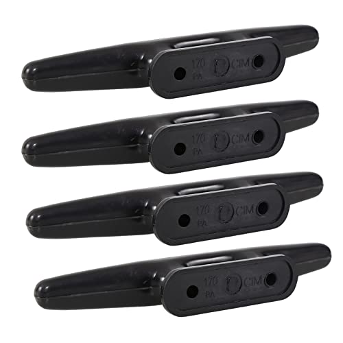 4 Inch Black Nylon Boat Cleats - 4 Pack with Installation Screws