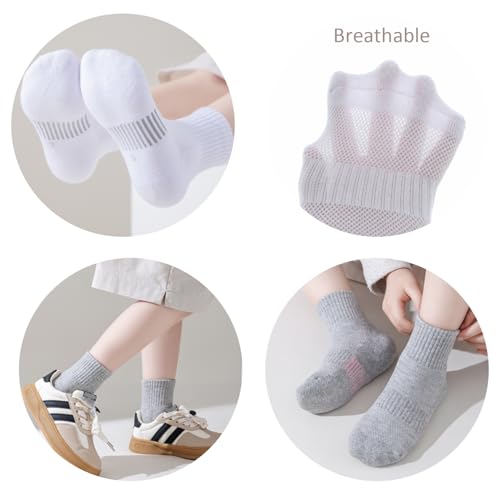 Kids Athletic Socks Half Cushioned Crew Ankle Cotton Sock