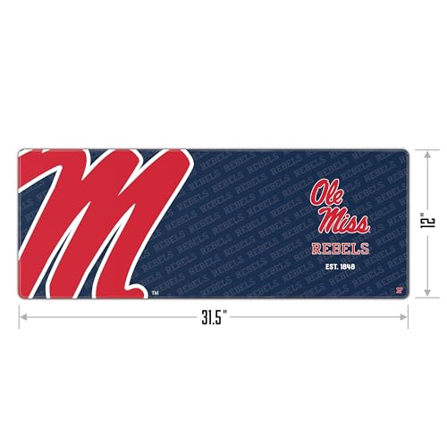 Mississippi Rebels Desk Pad - Water & Stain Resistant, 31.5" x 12"