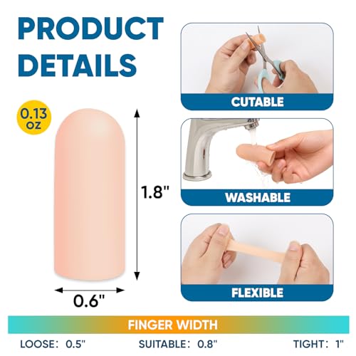 Silicone Finger Cots Protectors - 10 Pack, Reusable Finger Sleeves
