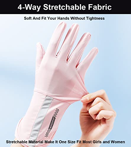 UV Protection Gloves for Women - Full Finger Beige Sun Gloves