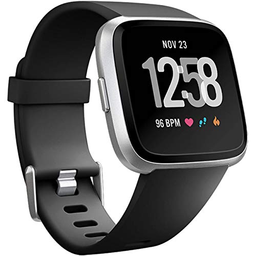 Fitbit Versa 2 Bands - Soft Waterproof Replacement Wristband Strap - Large 7.2"-8.7" - Black
