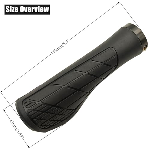 Bike Handlebar Grips - Soft Rubber Anti-Slip, Single Lock
