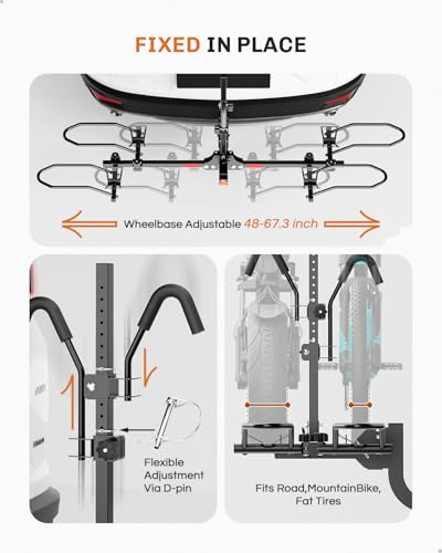 Heavy Duty 2-Bike Rack for 2" Hitch Receiver - 200LB Capacity