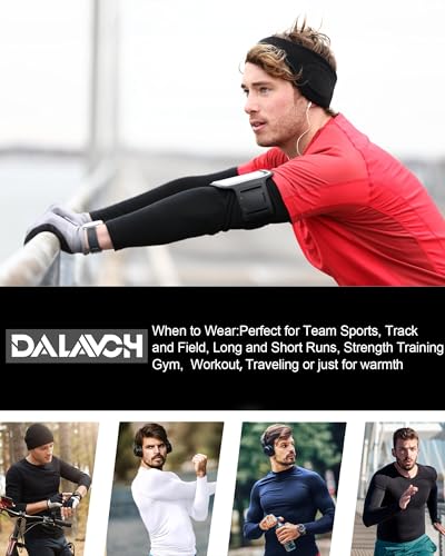 Dalavch Men's Compression Long Sleeve Workout Shirts 1/5 Pack Black White Blue