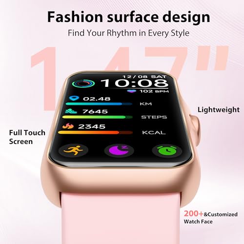 JYUAJOI Fitness Tracker Pink/Purple, 24/7 HR, SpO2, Sleep Monitor, IP68 Waterproof
