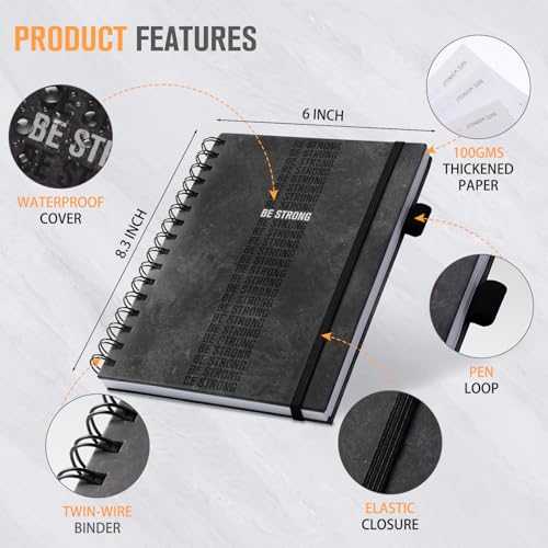 Workout Journal & Fitness Planner - 12-Month Logbook, A5 Size