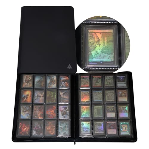 Rayvol 16-Pocket Top Loader Binder Black for 704 Cards - Side Loading Album