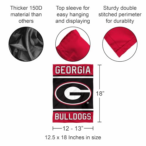 Georgia Bulldogs Double Logo Garden Flag - 13x18 inch